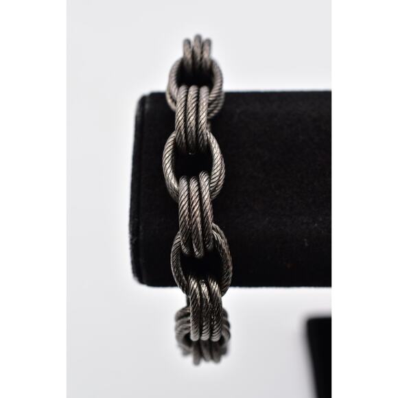 Milor Bronze Italy Vintage Bracelet Cable Link Rope Chain Chunky Signed BinO - Picture 2 of 12